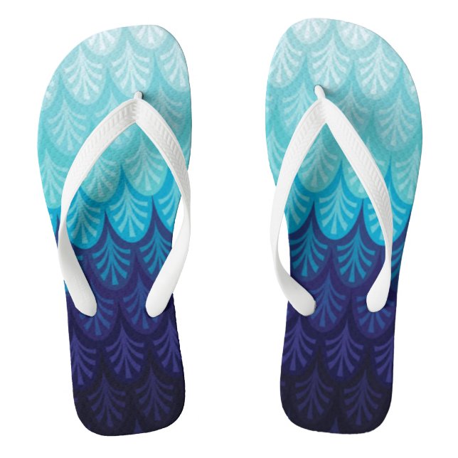 Sea How Blue  Flip Flops (Footbed)