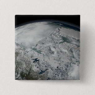 Sea ice above North America 2 Inch Square Button