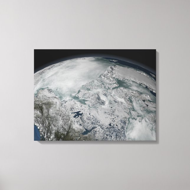 Sea ice above North America Canvas Print (Front)