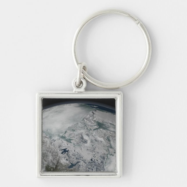 Sea ice above North America Keychain (Front)
