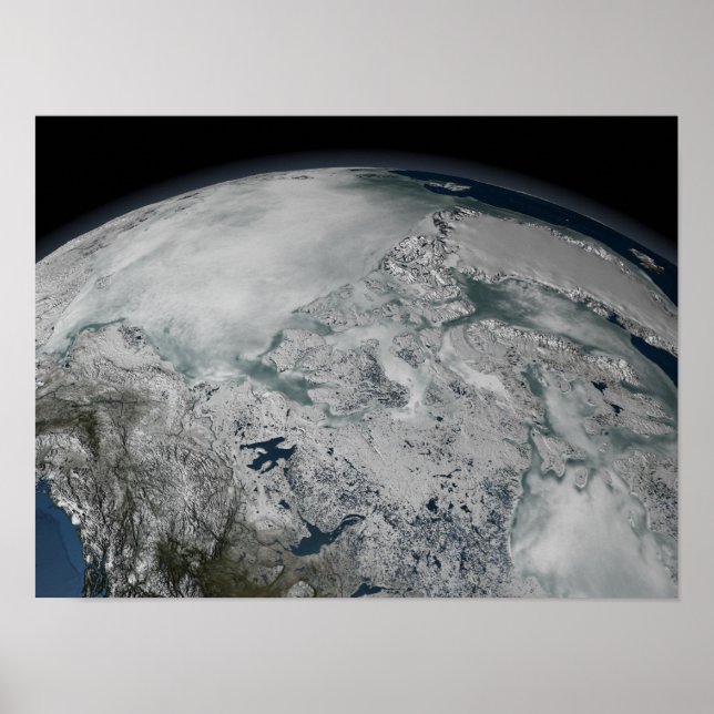 Sea ice above North America Poster (Front)