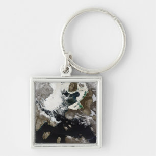 Sea ice and sediment visible in Nunavut, Canada Keychain