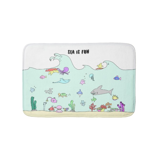 SEA IS FUN BATH MAT (Front)