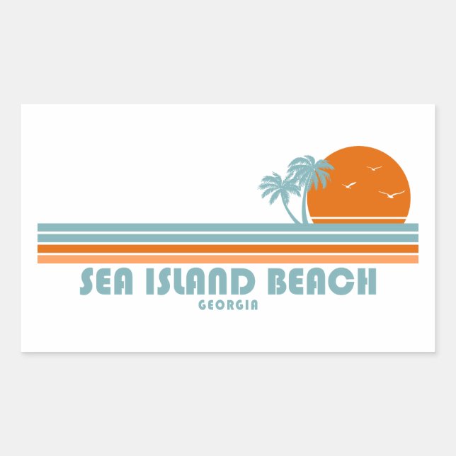 Sea Island Beach Georgia Sun Palm Trees Sticker (Front)