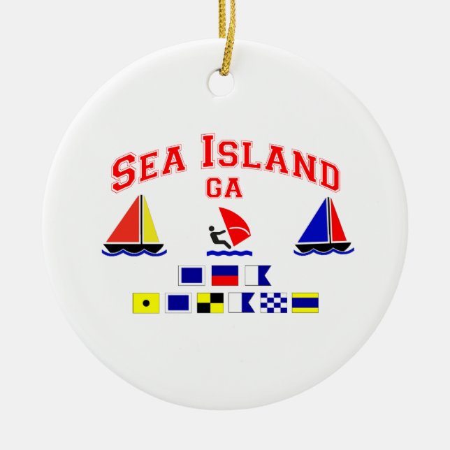Sea Island-GA. Ceramic Ornament (Front)