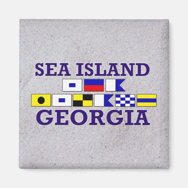 Sea Island Nautical Flag - Sandy Magnet (Front)