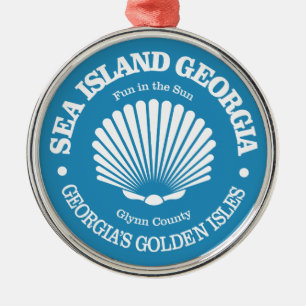 Sea Island (seashell) Metal Ornament
