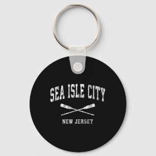 Sea Isle City New Jersey Vintage Nautical Paddles Keychain