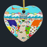 Sea Isle City, NJ Heart Ornament<br><div class="desc">Whimsical Sea Isle City, New Jersey heart shaped ornament. Great gift or stocking stuffer for anyone that loves Sea Isle! Ornament created from Chris Ambrose's original acrylic painting.</div>