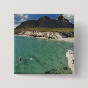 Sea kayaker on the Gulf of California at Isla 2 Inch Square Button
