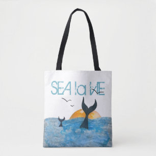 Sea La Vie Whale Tales Tote Bag