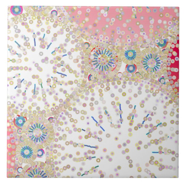 "Sea Life" abstract print Tile (Front)