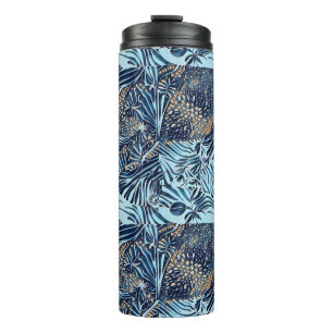 Sea life and botanical abstract pattern design thermal tumbler
