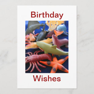 Sea Life Animals Birthday Card