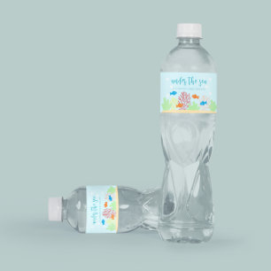 Sea Life Baby Shower Water Bottle Label
