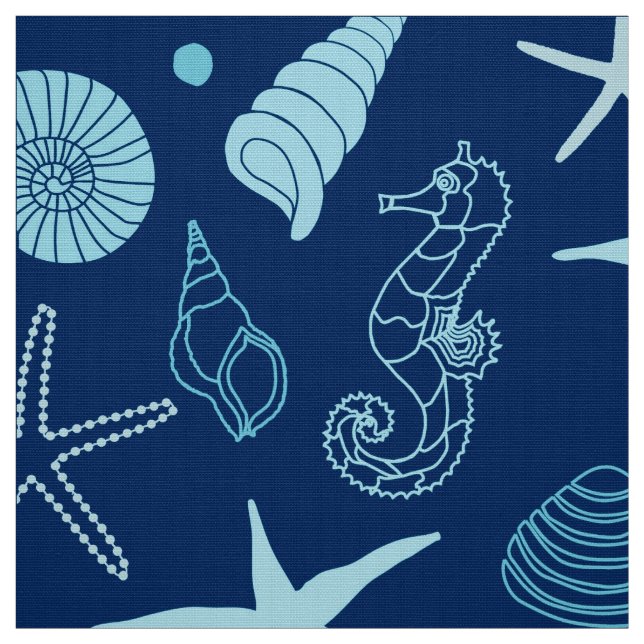 Sea Life (Dark) Personalized Fabric (Swatch)