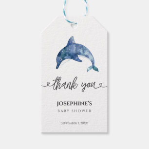 Sea Life Dolphin Baby Shower Favor Gift Tags