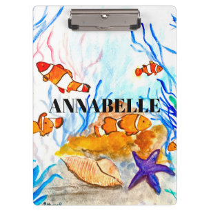 Sea life fish cute girly water coral reef name cli clipboard