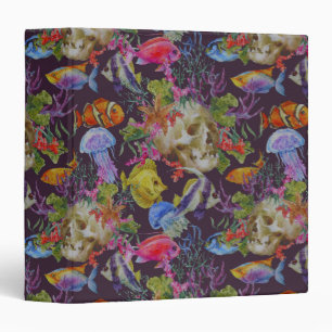 Sea Life Grunge Pattern Binder