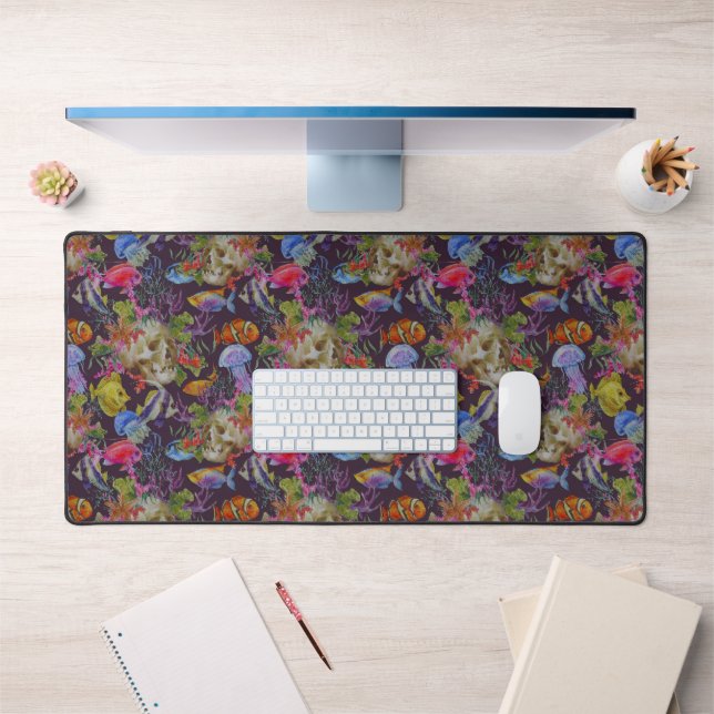 Sea Life Grunge Pattern Desk Mat (Office 1)