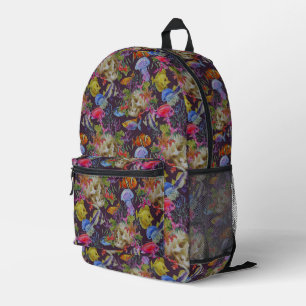 Sea Life Grunge Pattern Printed Backpack