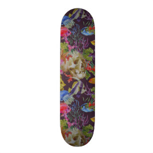 Sea Life Grunge Pattern Skateboard