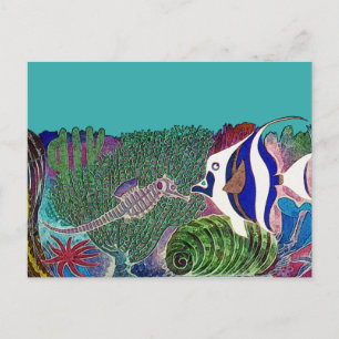 Sea Life in the Reef Design Postcard