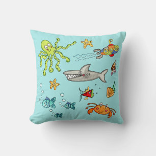 Sea Life Marine Under the Sea Throw Pillow