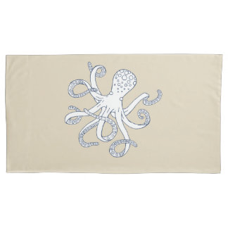 Sea Life Octopus Nautical Pillowcase King Size