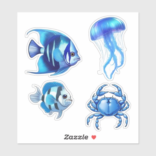 Sea Life / Sealife - Fish, Crab and Jellyfish  (Sheet)