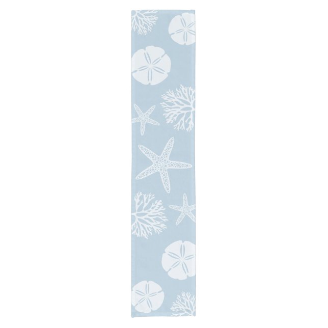 Sea Life Silhouettes (Blue Ocean) Short Table Runner (Front)
