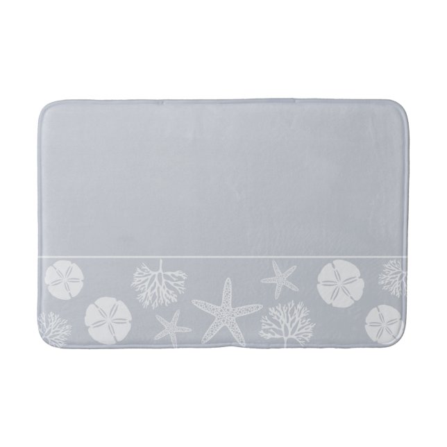 Sea Life Silhouettes (Coastal Grey) Bath Mat (Front)