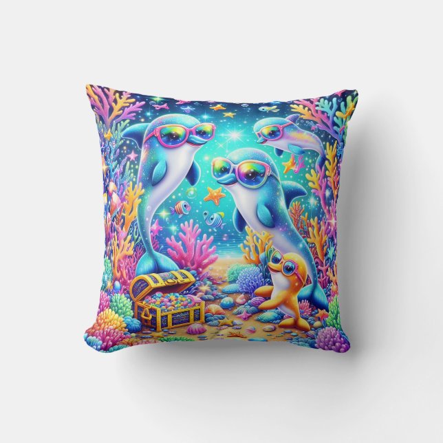 Sea Life Throw Pillow (Front)