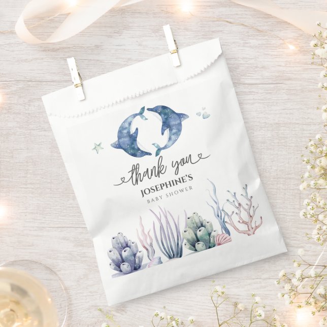 Sea Life Twins Baby Shower Favour Bag (Clipped)
