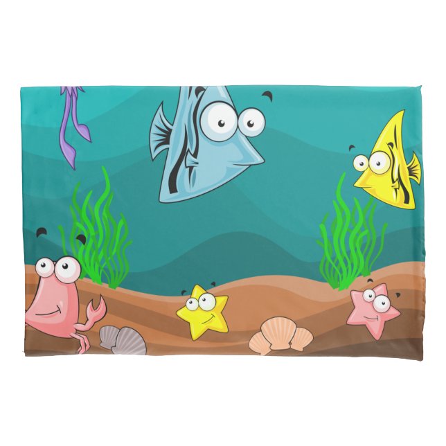 Sea Life Under the Sea Personalized Pillowcase (Front)