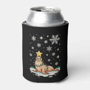 Sea Lion Animals Christmas Xmas Tree Holiday Can Cooler