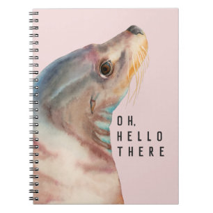 Sea Lion  Illustration   Add Your Funny Text Notebook