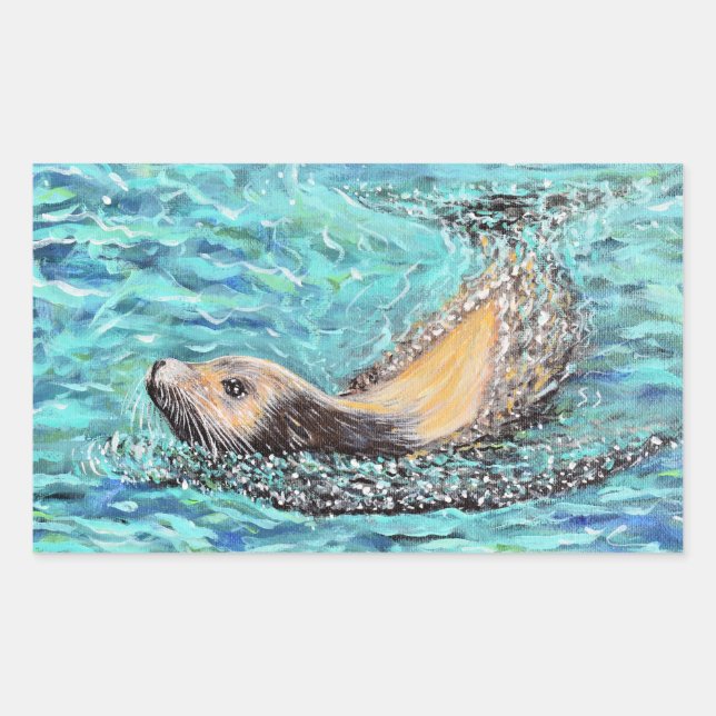 Sea Lion Painting Sticker (Front)