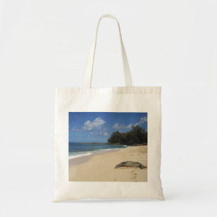 Sea Lion Sunbathing on Hawaiian Beach Tote Bag