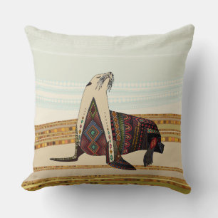sea lion throw pillow
