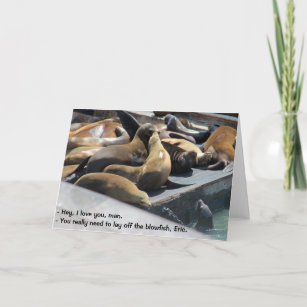 Sea Lion Wisdom Blowfish Card