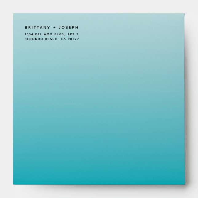 Sea Lions Turquoise Bleu Moderne Mariage Enveloppe (Devant)