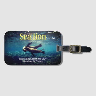 Sea Lions Underwater Luggage Tag