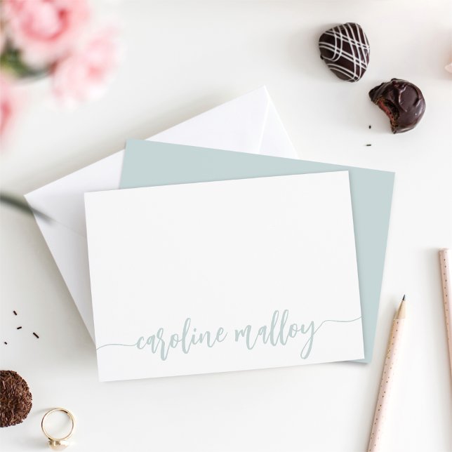 Sea | Modern Scripted Name Personalized Card (Creator Uploaded)