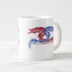 Sea Monsters With Your Choice Background Large Coffee Mug