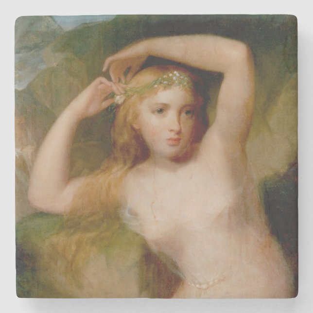Sea Nymph (by Thomas Sully) Stone Coaster (Front)