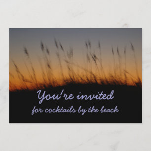 Sea Oats and Dunes at Sunset Invitation