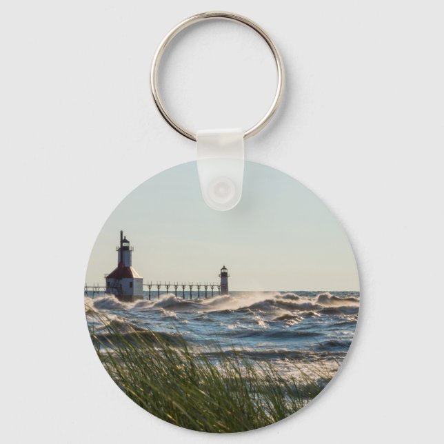 Sea Oats And St Joseph Keychain (Front)