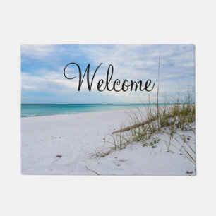 Sea Oats And White Sand Beach Morning Doormat