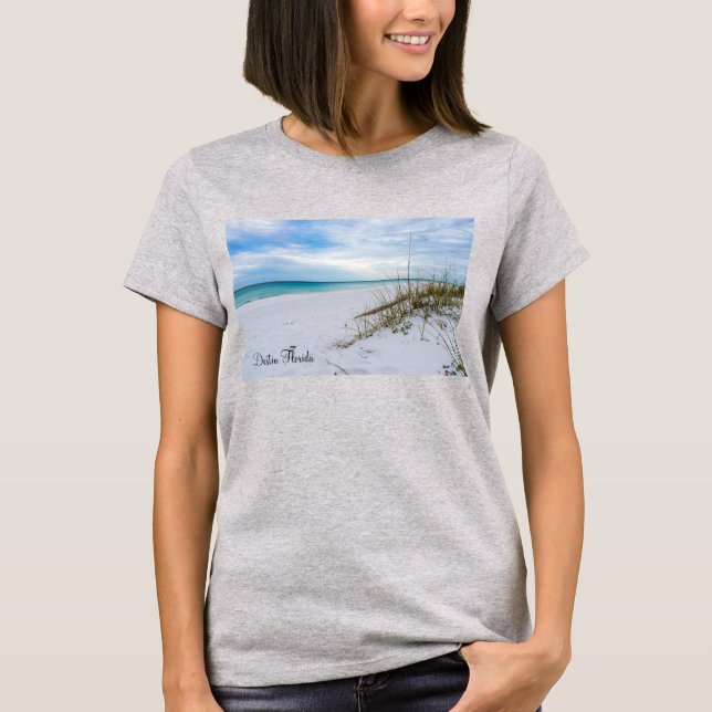 Sea Oats And White Sand Beach Morning Woman TShirt (Front)
